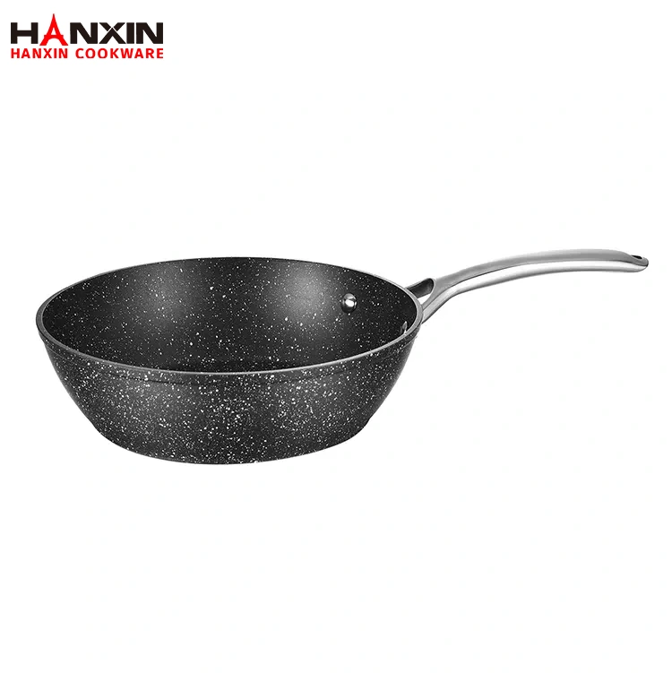 Aluminium-Antihaft-Bratpfanne mit Marmorbeschichtung